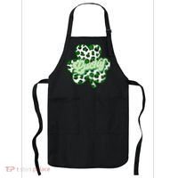 St Patricks Day Lucky Leopard Print Shamrock Clover Apron thumb 0