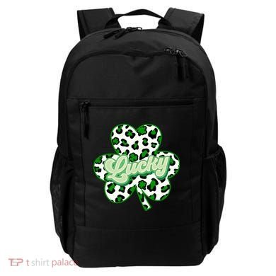 St Patricks Day Lucky Leopard Print Shamrock Clover Backpack