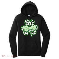St Patricks Day Lucky Leopard Print Shamrock Clover Women's Hoodie thumb 0