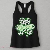 St Patricks Day Lucky Leopard Print Shamrock Clover Women's Tank Top thumb 3