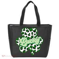 St Patricks Day Lucky Leopard Print Shamrock Clover Tote Bag thumb 0
