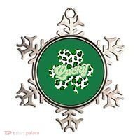 St Patricks Day Lucky Leopard Print Shamrock Clover Ornament thumb 0