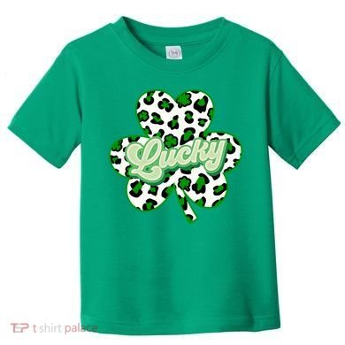 St Patricks Day Lucky Leopard Print Shamrock Clover Toddler T-Shirt