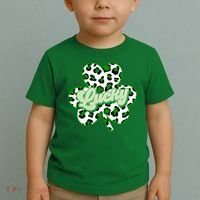 St Patricks Day Lucky Leopard Print Shamrock Clover Toddler T-Shirt thumb 2