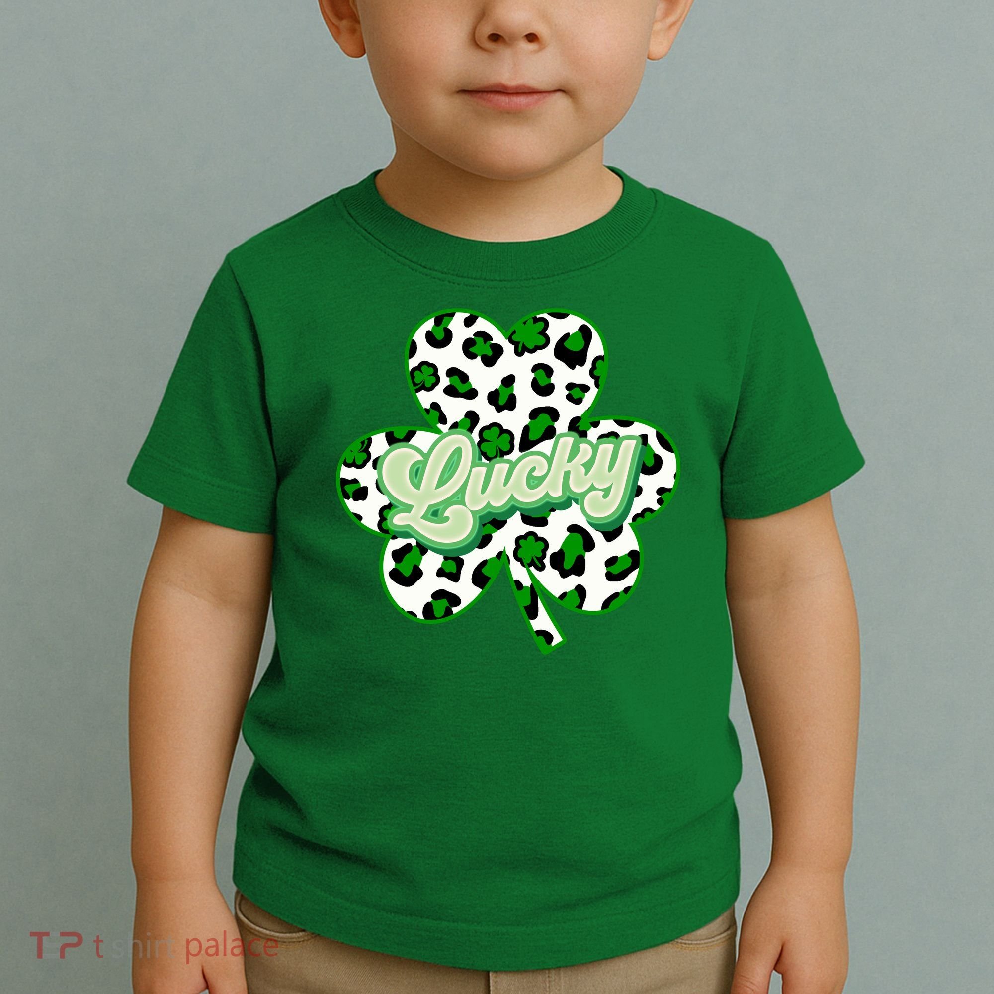 St Patricks Day Lucky Leopard Print Shamrock Clover Toddler T-Shirt
