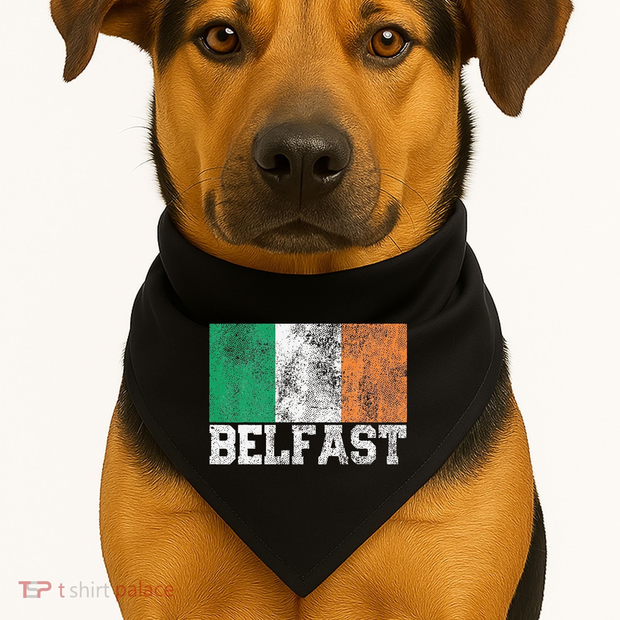 St Patrick's Day Irish Flag Belfast Ireland Saint Paddy's USA-Made Doggie Bandana