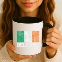 St Patrick's Day Irish Flag Belfast Ireland Saint Paddy's Coffee Mug thumb 3