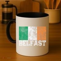 St Patrick's Day Irish Flag Belfast Ireland Saint Paddy's Coffee Mug thumb 4