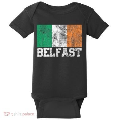 St Patrick's Day Irish Flag Belfast Ireland Saint Paddy's Baby Bodysuit