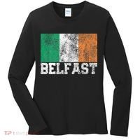 St Patrick's Day Irish Flag Belfast Ireland Saint Paddy's Women's Long Sleeve Shirt thumb 0
