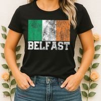 St Patrick's Day Irish Flag Belfast Ireland Saint Paddy's Women's T-Shirt thumb 2