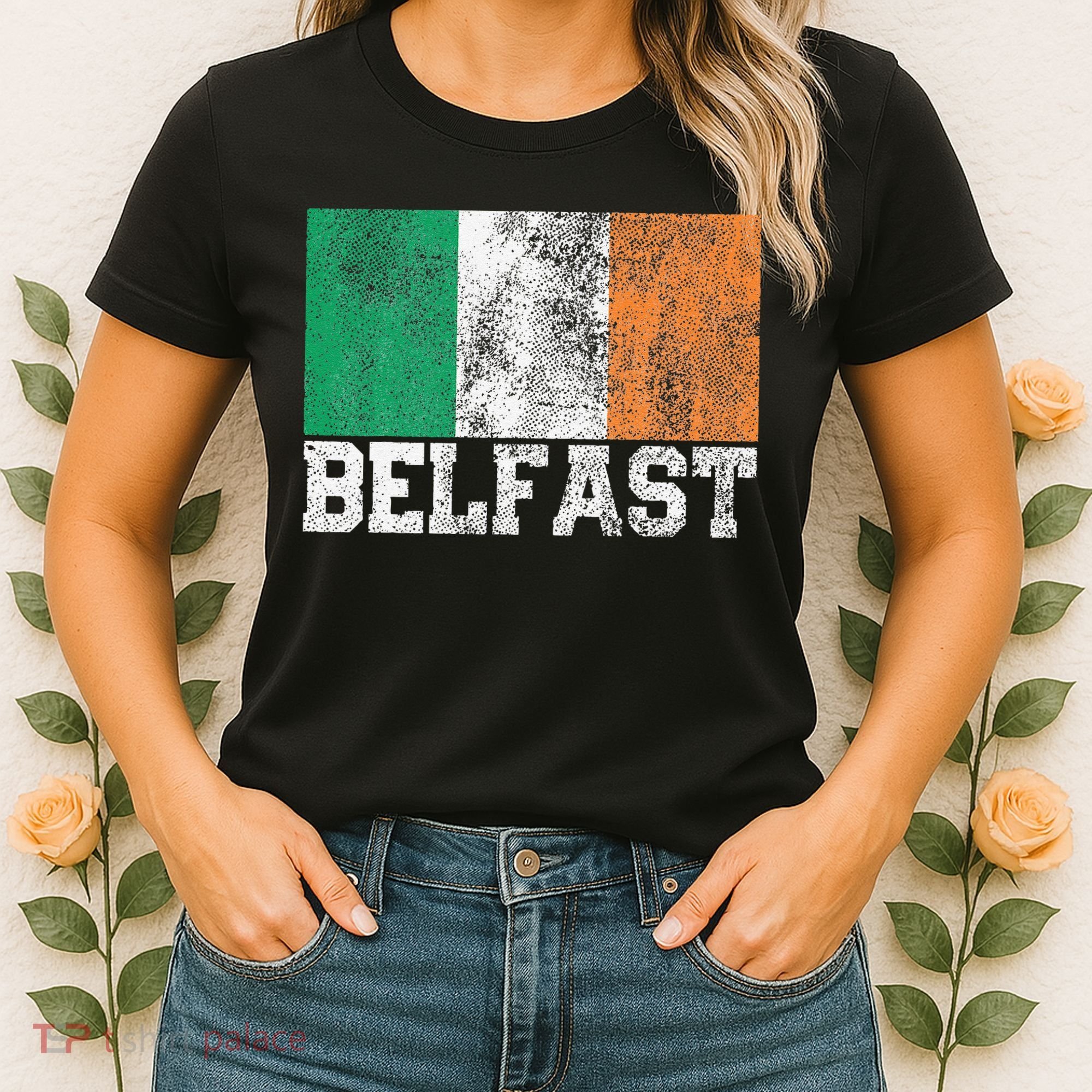 St Patrick's Day Irish Flag Belfast Ireland Saint Paddy's Women's T-Shirt