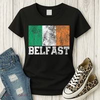 St Patrick's Day Irish Flag Belfast Ireland Saint Paddy's Women's T-Shirt thumb 3