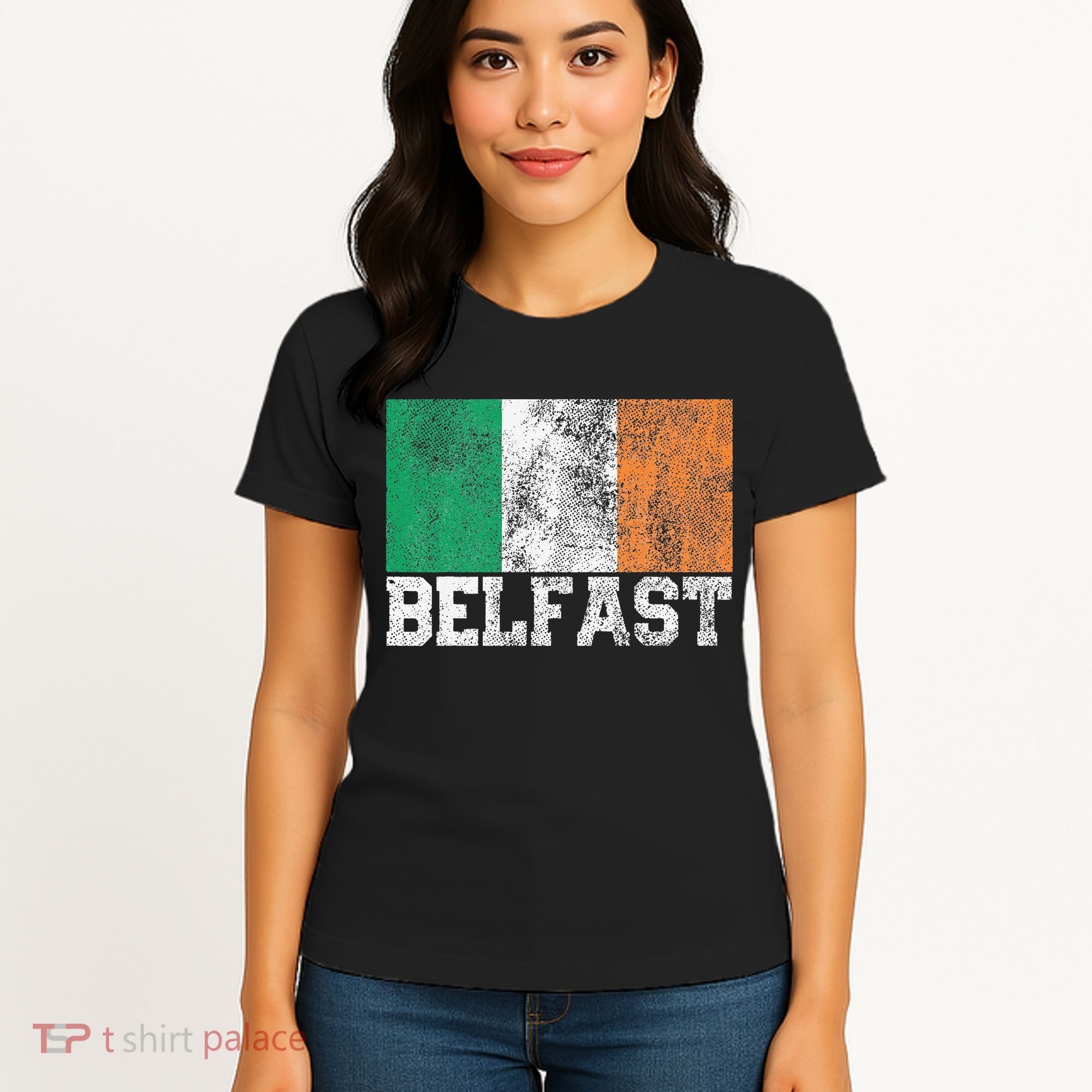 St Patrick's Day Irish Flag Belfast Ireland Saint Paddy's Women's T-Shirt