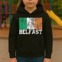 St Patrick's Day Irish Flag Belfast Ireland Saint Paddy's Kids Hoodie thumb 3