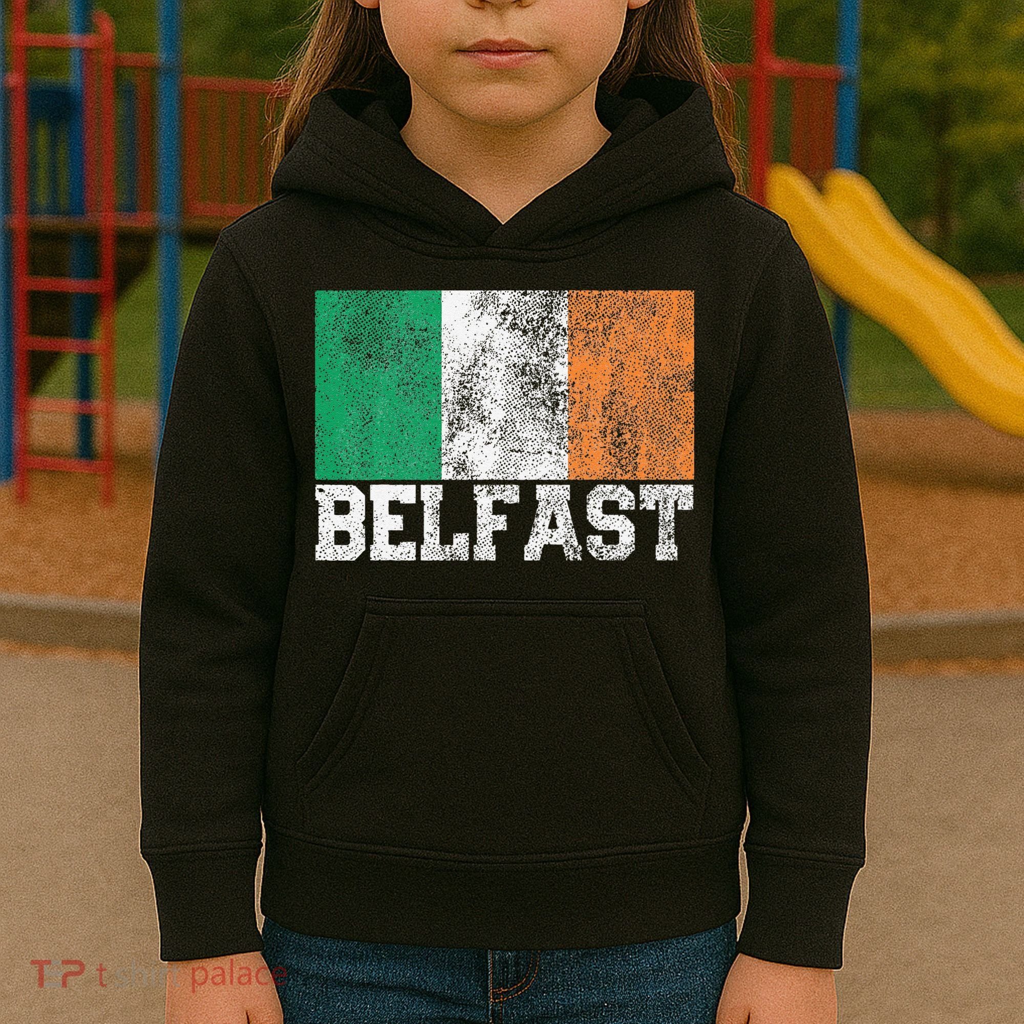 St Patrick's Day Irish Flag Belfast Ireland Saint Paddy's Kids Hoodie
