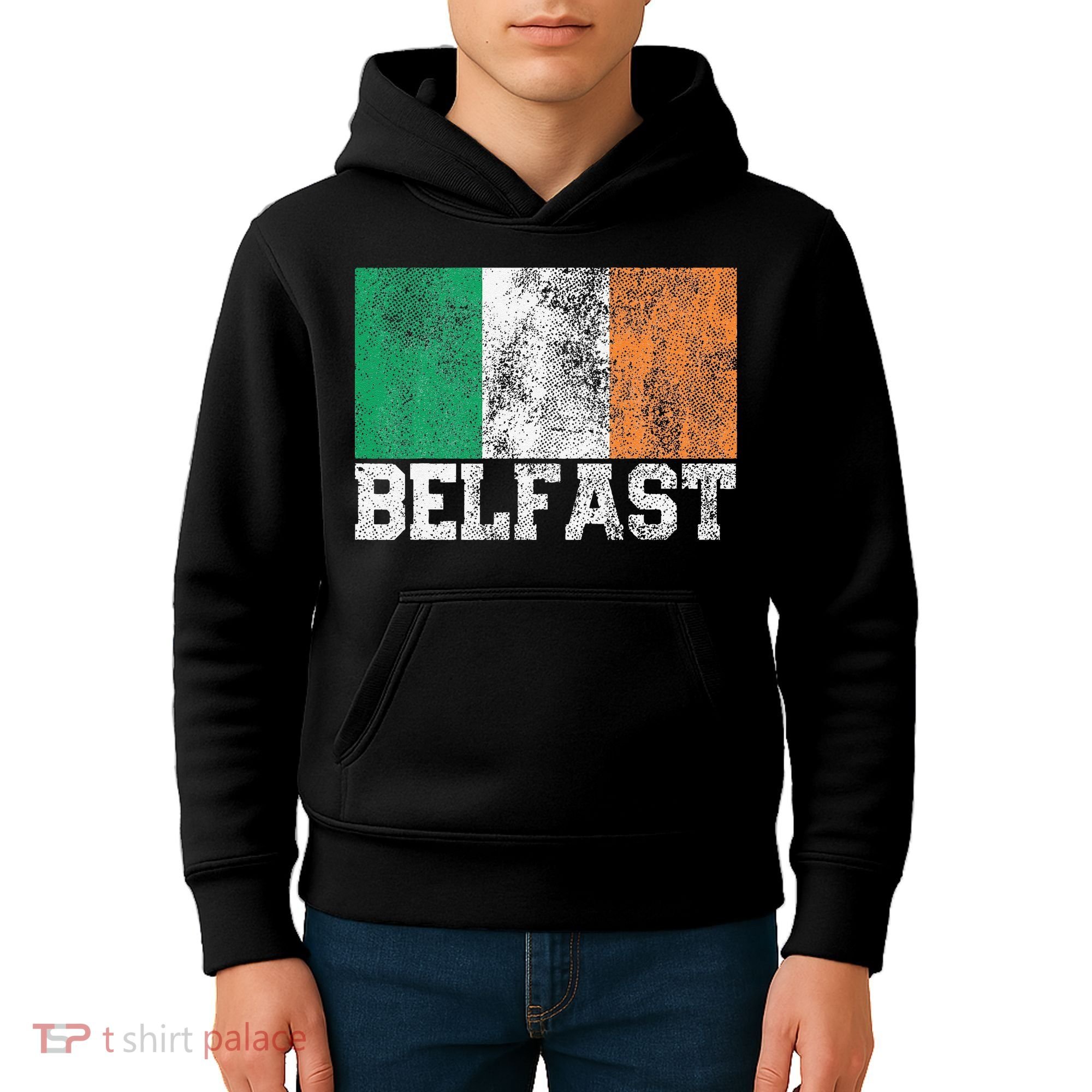 St Patrick's Day Irish Flag Belfast Ireland Saint Paddy's Kids Hoodie