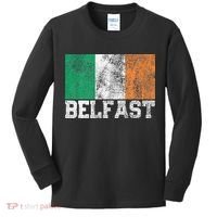 St Patrick's Day Irish Flag Belfast Ireland Saint Paddy's Kids Long Sleeve Shirt thumb 0