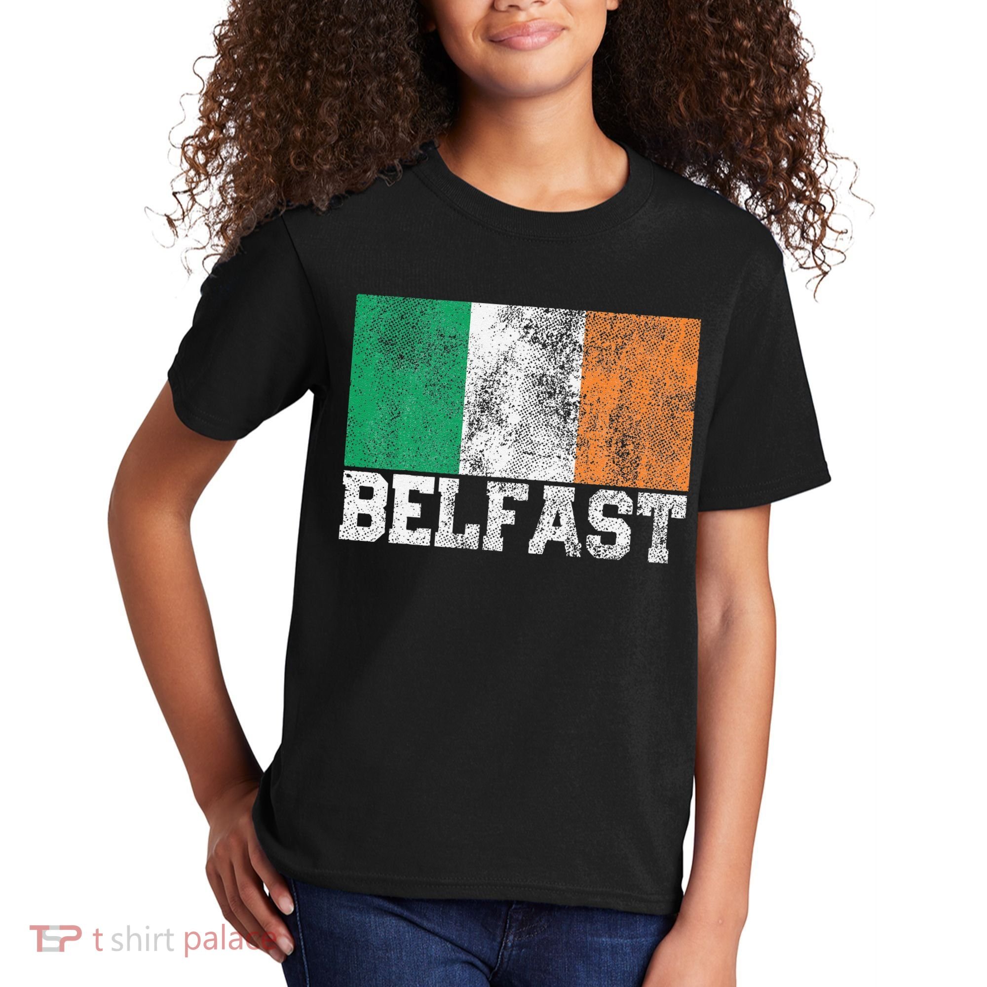 St Patrick's Day Irish Flag Belfast Ireland Saint Paddy's Kids T-Shirt
