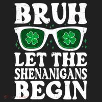 St Patricks Day Bruh Let The Shenanigans Begin Shamrock Clover Sun Glasses Golf Towel thumb 3
