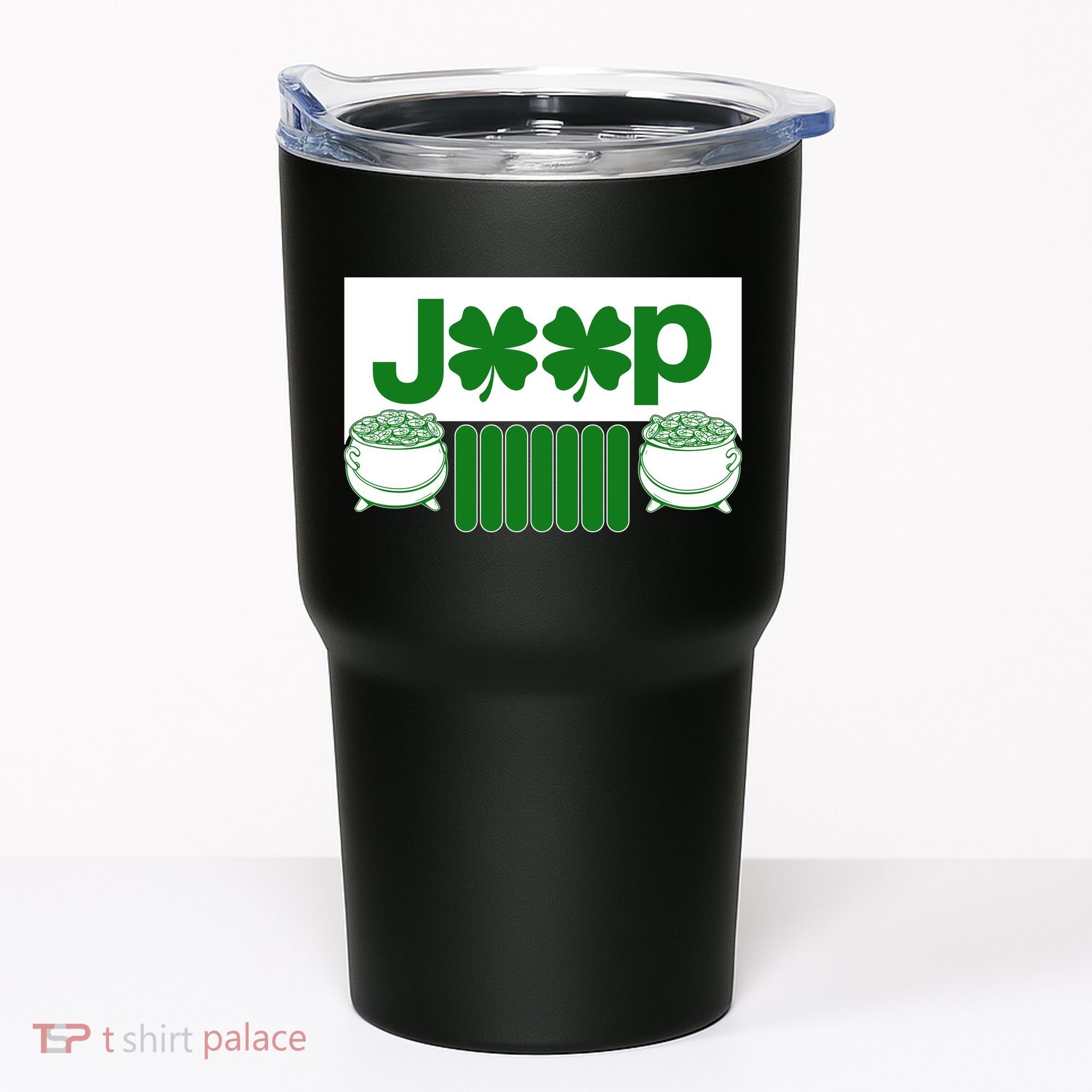 St Patrick's Day Shamrock Grille Tumbler