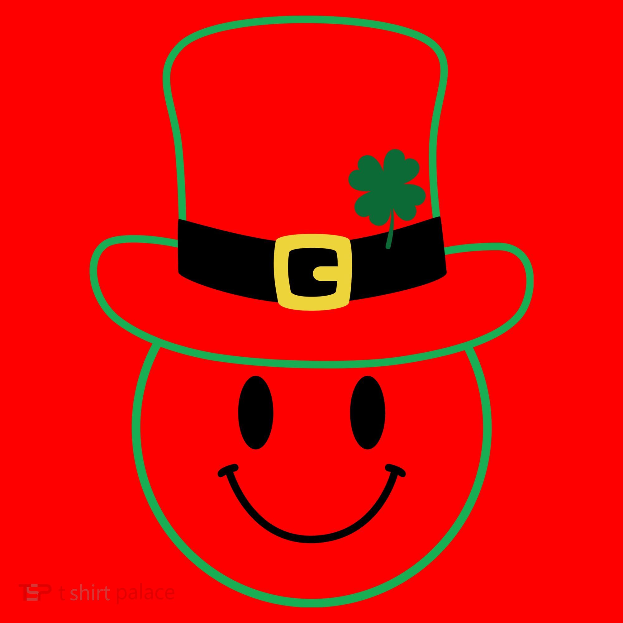 St Patrick's Day Smiley Face Holiday Santa Hat