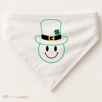 St Patrick's Day Smiley Face Holiday USA-Made Doggie Bandana