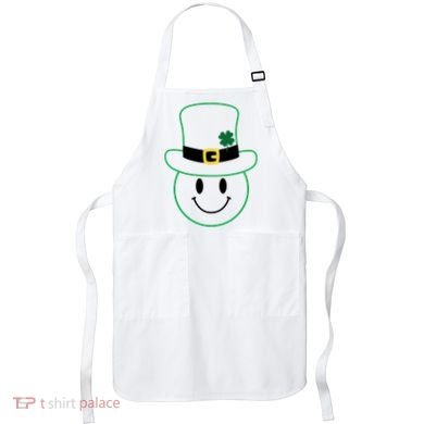 St Patrick's Day Smiley Face Holiday Apron