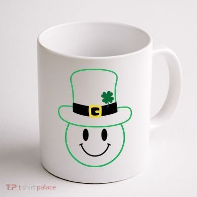 St Patrick's Day Smiley Face Holiday Coffee Mug back