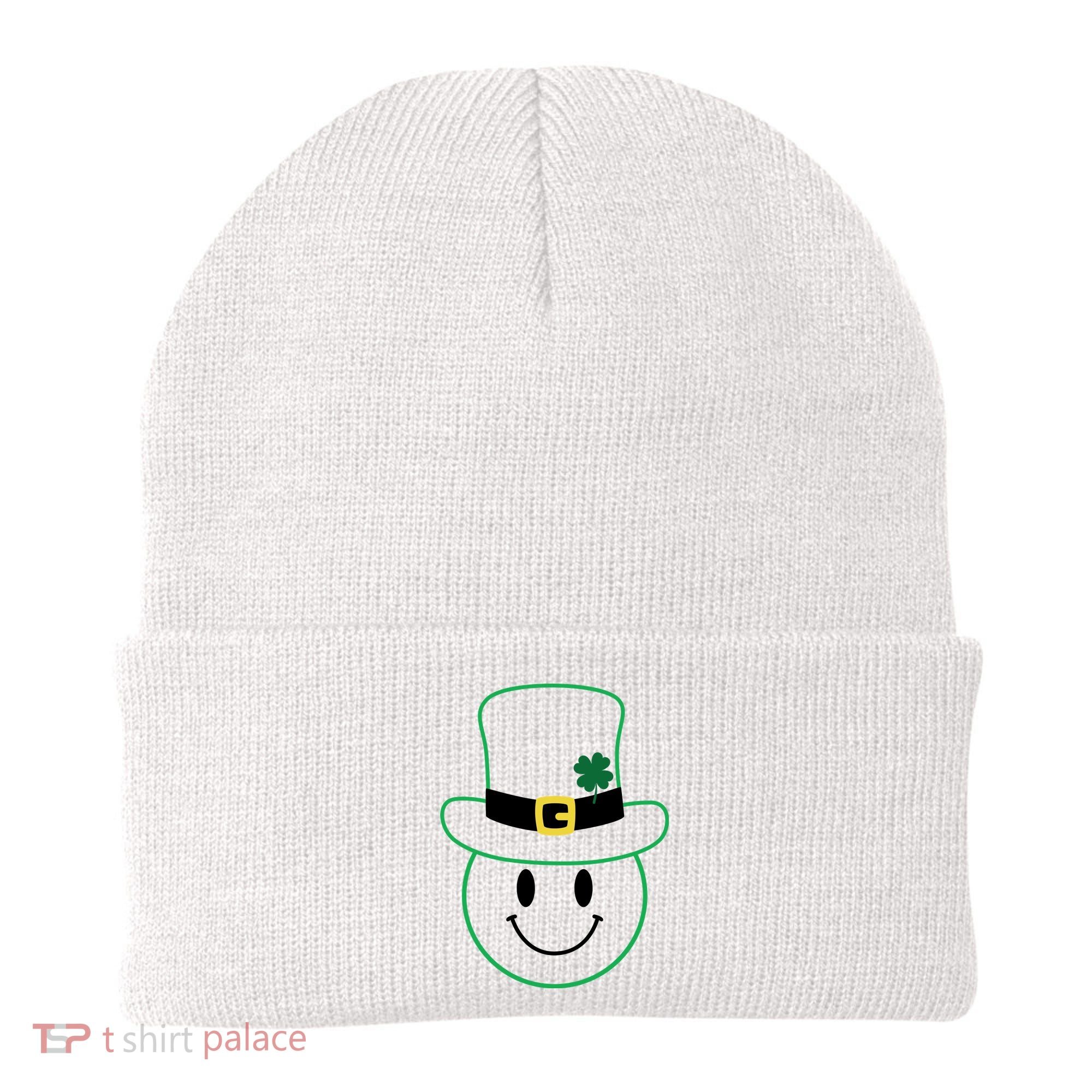 St Patrick's Day Smiley Face Holiday Beanie
