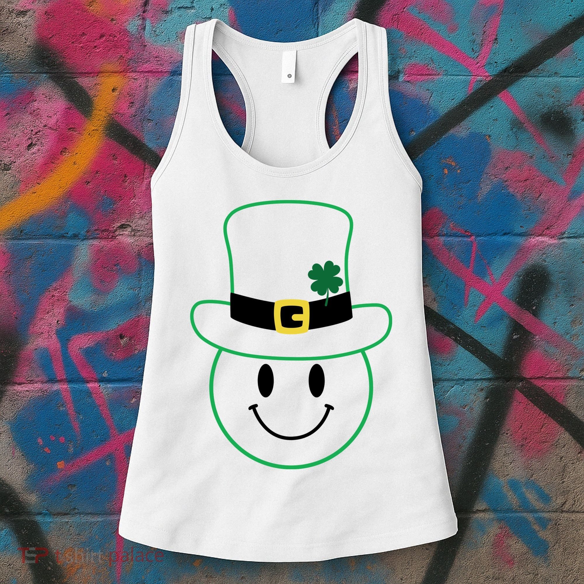 St Patrick's Day Smiley Face Holiday Women's Tank Top