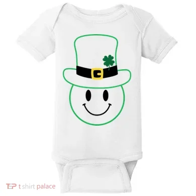 St Patrick's Day Smiley Face Holiday Baby Bodysuit