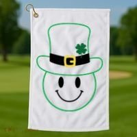 St Patrick's Day Smiley Face Holiday Golf Towel thumb 1