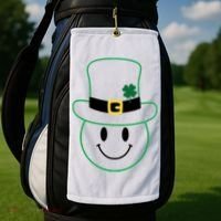 St Patrick's Day Smiley Face Holiday Golf Towel thumb 2