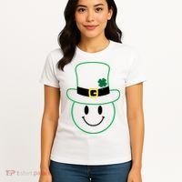 St Patrick's Day Smiley Face Holiday Women's T-Shirt thumb 4