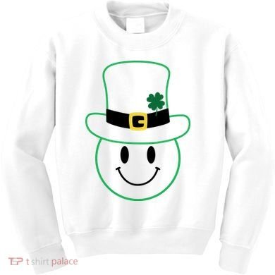St Patrick's Day Smiley Face Holiday Kids Sweatshirt