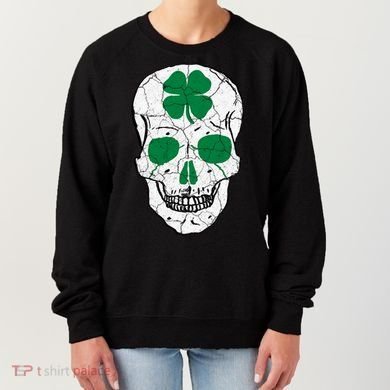 St Patrick's Day Clover Skull Women's Sweatshirt