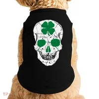 St Patrick's Day Clover Skull Doggie Tank thumb 0
