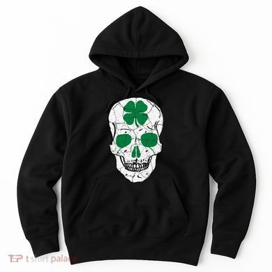 St Patrick's Day Clover Skull Hoodie