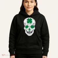 St Patrick's Day Clover Skull Hoodie thumb 5