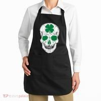 St Patrick's Day Clover Skull Apron thumb 2