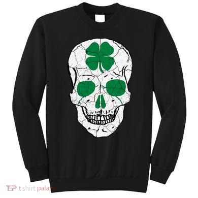 St Patrick's Day Clover Skull Sweatshirt