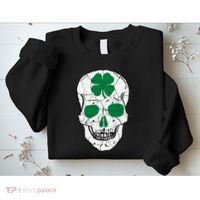 St Patrick's Day Clover Skull Sweatshirt thumb 2