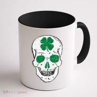 St Patrick's Day Clover Skull Coffee Mug thumb 1