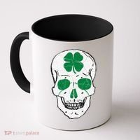 St Patrick's Day Clover Skull Coffee Mug thumb 0