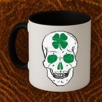 St Patrick's Day Clover Skull Coffee Mug thumb 2
