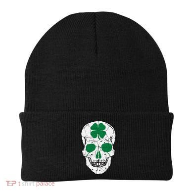 St Patrick's Day Clover Skull Beanie