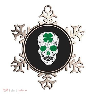 St Patrick's Day Clover Skull Ornament