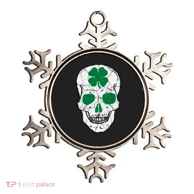 St Patrick's Day Clover Skull Ornament