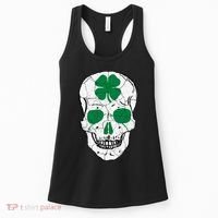 St Patrick's Day Clover Skull Women's Tank Top thumb 0